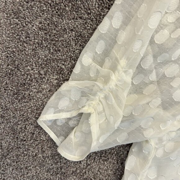 Express Women’s Polka Dot One Shoulder Banded Bottom Top Swan Size XL NWT $68 - Picture 11 of 16